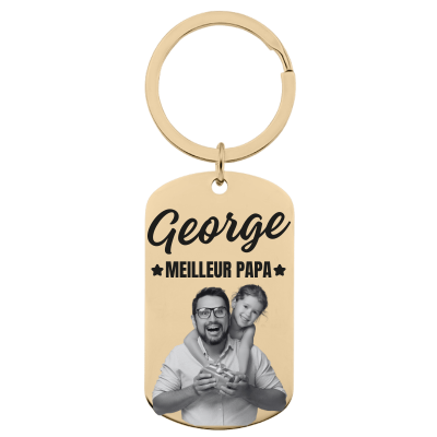 Porte-clés personnalisé avec photo gravée -...