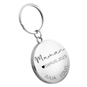 Porte-clés Médaillon Gravé pour Maman avec Noms des Enfants et Date