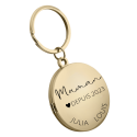 Porte-clés Médaillon Gravé pour Maman avec Noms des Enfants et Date