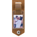 Engraved Leather Keyring for Dad with Personalised Daughter/Son Photo and Name