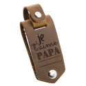 Porte-clés en cuir Gravé pour Papa avec photo et prénom personnalisé de son fils ou sa fille