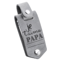 Porte-clés en cuir Gravé pour Papa avec photo et prénom personnalisé de son fils ou sa fille