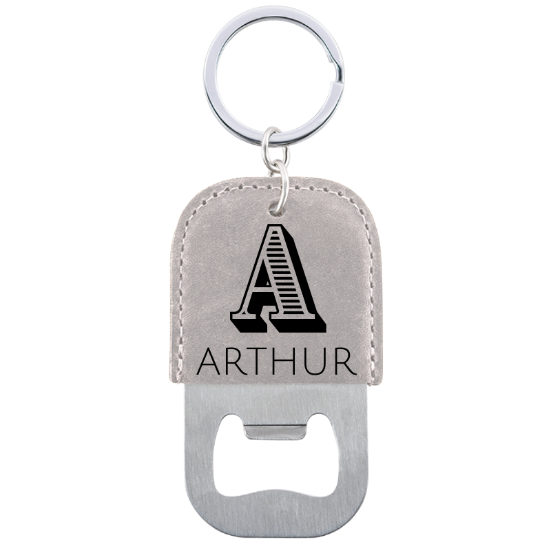 Personalized Leather Bottle Opener Keyring with Engraved Name, Gift for Him