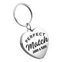 Personalized Couple’s Heart Locket Keyring - Perfect Match