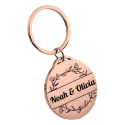 Personalized Floral Keyring with Photos and Custom Names