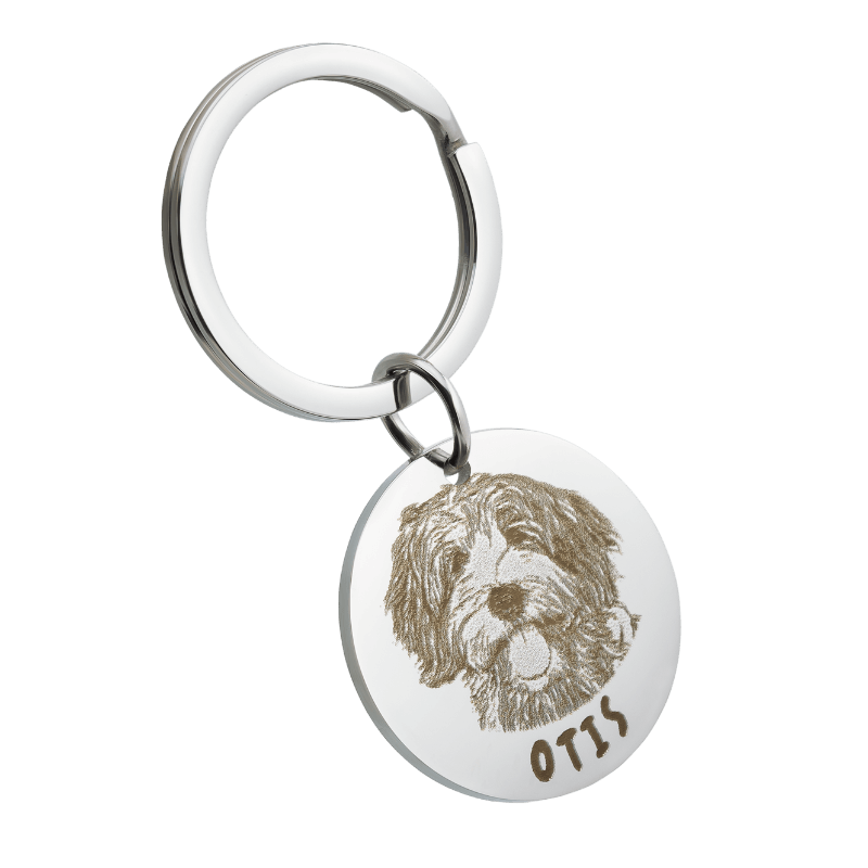 Personalized Pet Photo Circle Keyring—Add Your Dog or Cat's Picture and Name