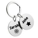 Double Circle Pet Keyring—Customize with Two Pets' Photos and Names