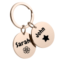 Double Circle Couples Keyring—Customise it with your Photos and Names