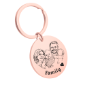 Picture-to-drawing Large Round Keyring – Personalized with Photo & Engraving