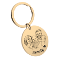 Picture-to-drawing Large Round Keyring – Personalized with Photo & Engraving