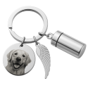 Personalized Memorial Photo Keyring with Ashes Holder – Custom Engraved Keepsake